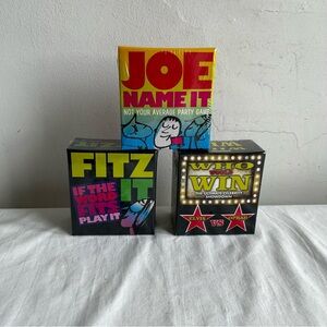 Lot of 3 New Card Games Joe Name it, Fitz It, & Who would Win